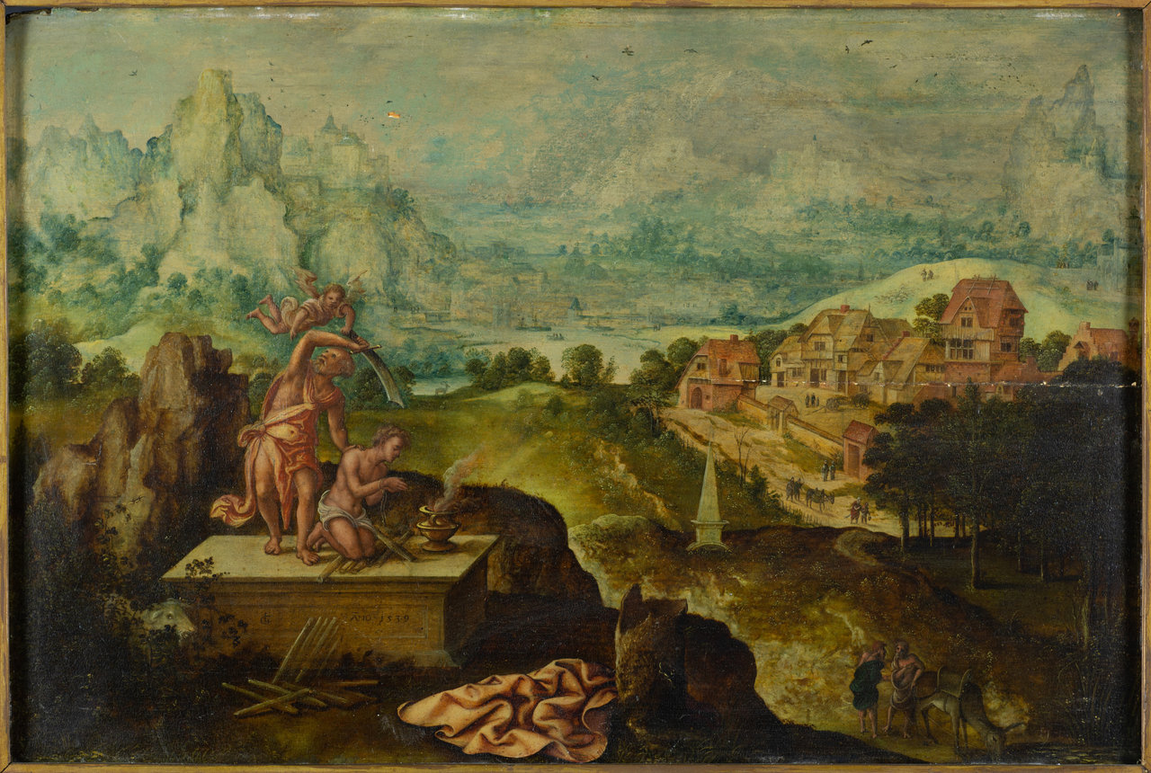 Lucas Gassel, Landschap met het offer van Abraham (1539)
