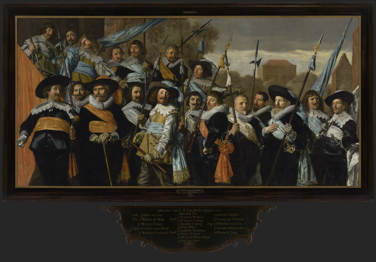 Schuttersstuk, Officieren en onderofficieren van de St. Jorisschutterij, 17e eeuw, oude kunst, Frans Hals Museum, Alle Schuttersstukken