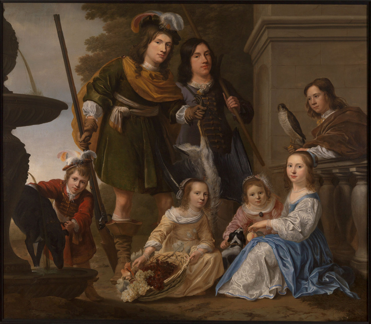Op dit schilderij van Jacob Willemsz Delff uit circa 1650 staan de zeven kinderen uit  drie huwelijken van de Brielse admiraal Maarten Tromp. De middelste jongen is Cornelis, de enige zoon die ook admiraal zou worden.